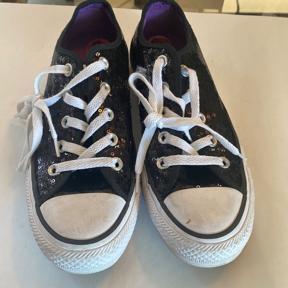 Black Sequins Converse - image 1